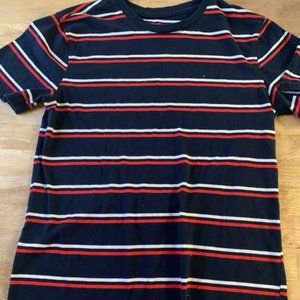 blue, red, and white top!